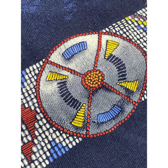 Vintage 90s Wolf Nature T-Shirt Jackson Hole Wyoming USA Men’s Size XL Blue - Picture 9 of 9